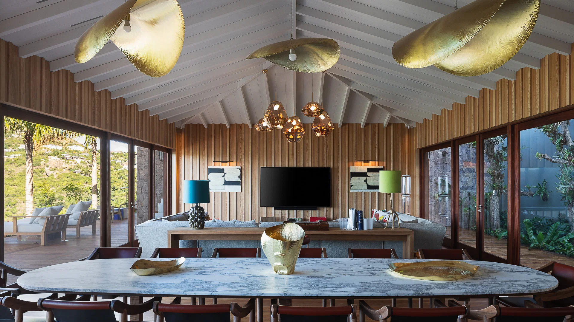 Villa Unik contemporary dining and living room